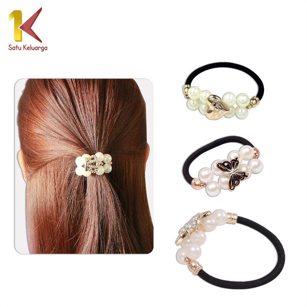 LiminDi Sukses Bersama SatuKeluarga Karet Ikat Rambut Mutiara  C216