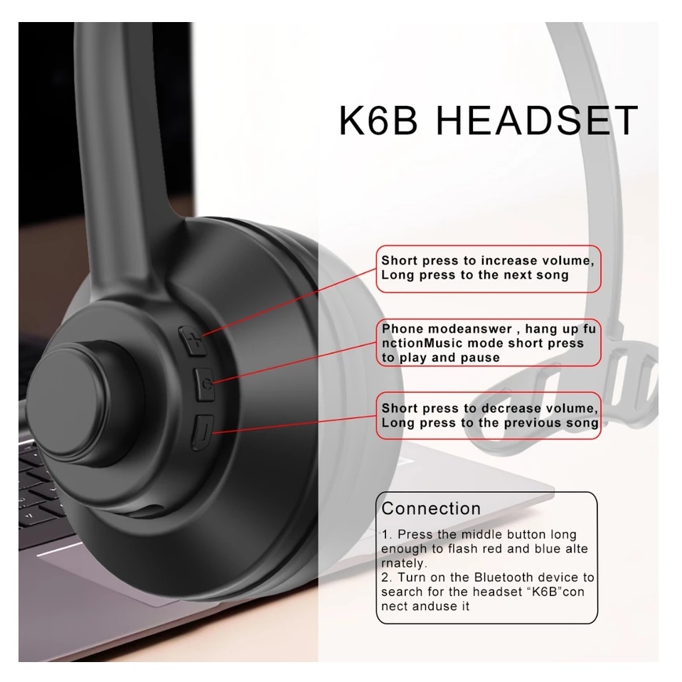 XIBTER  XIBTER Bluetooth Headset  B60D 