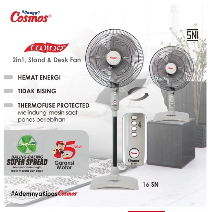 Star Cosmos Cosmos Kipas Angin 2 in1 (Stand & Desk)  16-SN