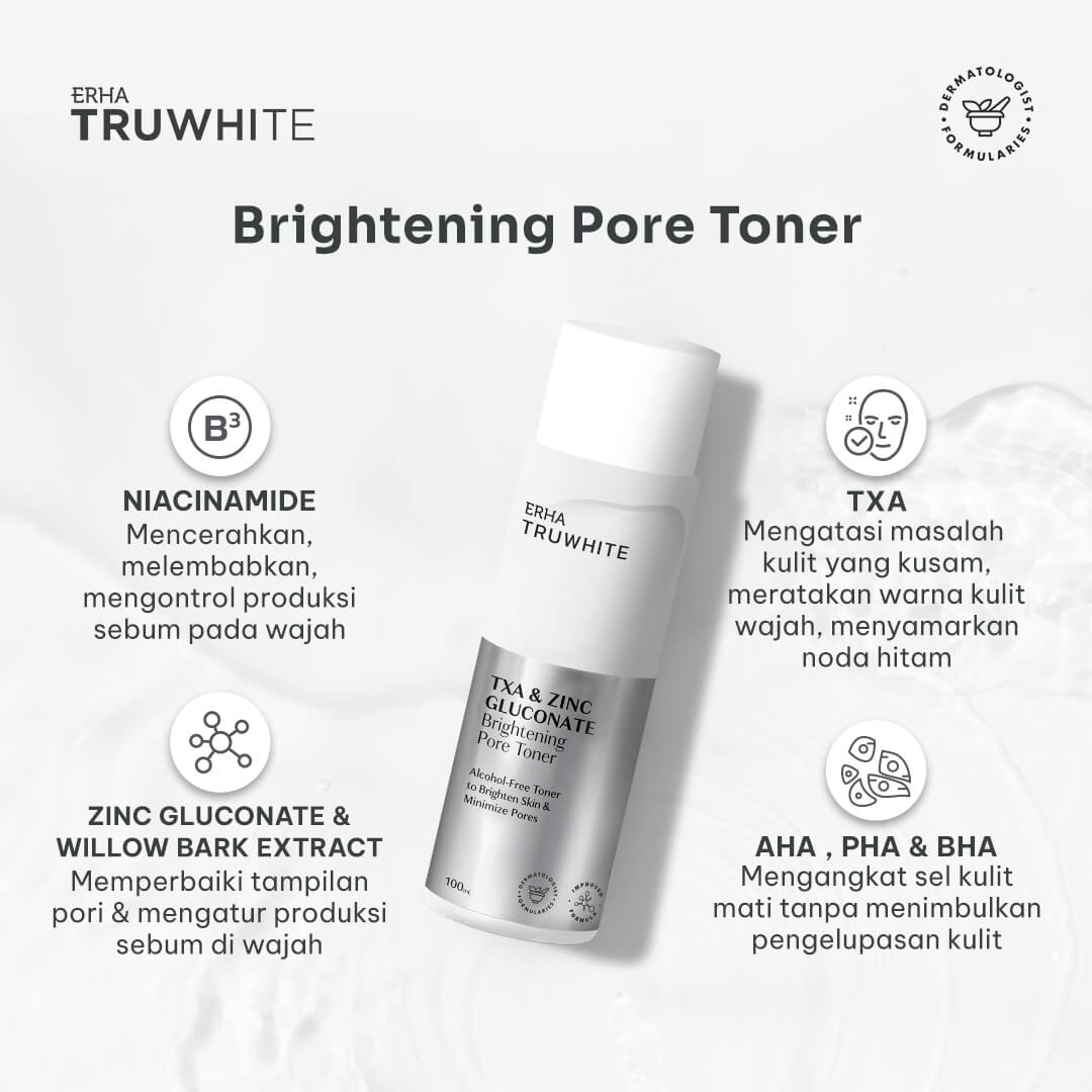ERHA Clinic Indonesia Truwhite TXA & Zinc Gluconate Brightening Pore Toner