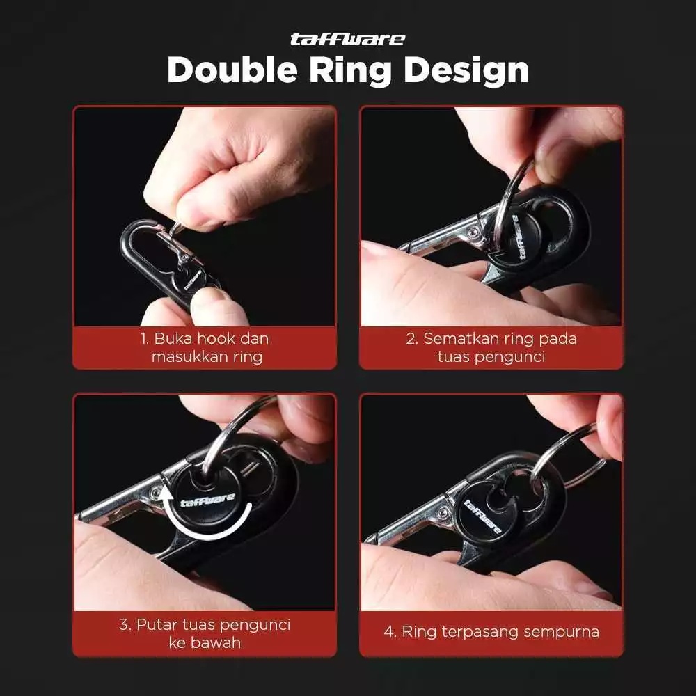 Jakarta Digital Nusantara Taffware Gantungan Kunci Mobil Metal Keychain Clip A3746