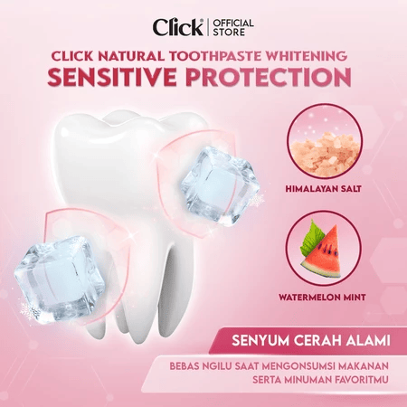 Kino Indonesia Click Natural Toothpaste Whitening + Sensitive Protection 