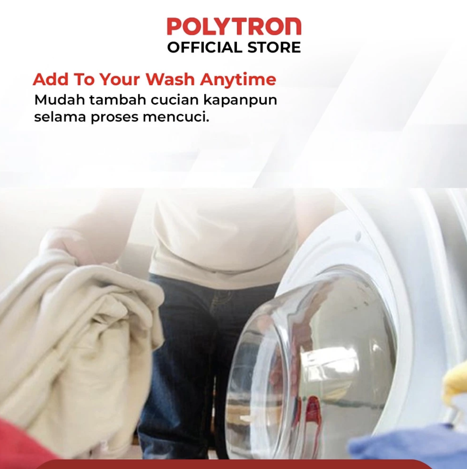 Hartono Istana Teknologi Polytron Mesin Cuci Front Loading Inverter Wonderwash Washer Dryer 8 kg PFL 8105H