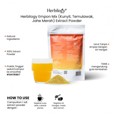 Herbilogy Empon Mix (Red Ginger, Java Turmeric, and Turmeric) Extract Powder
