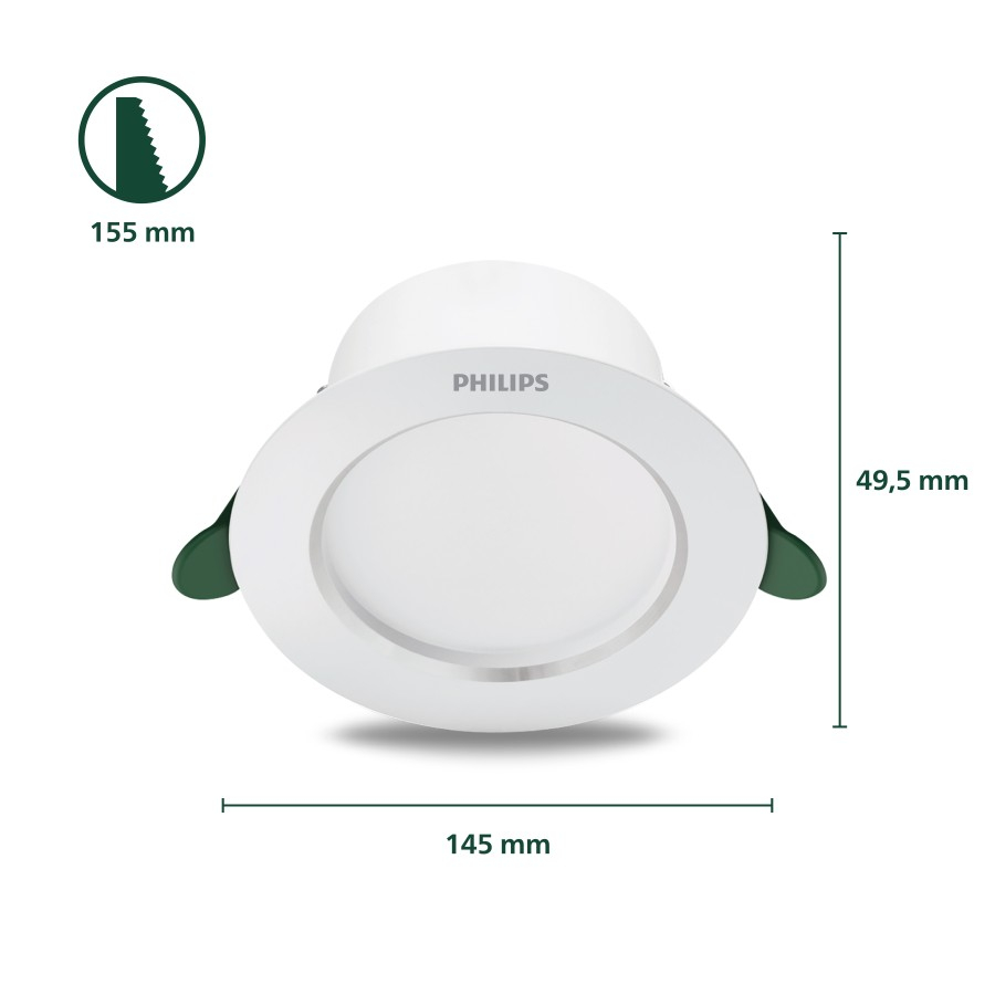 Philips Electronics Nederland B.V. Philips LED Downlight Ultra Efficient 6.5W Cool Daylight
