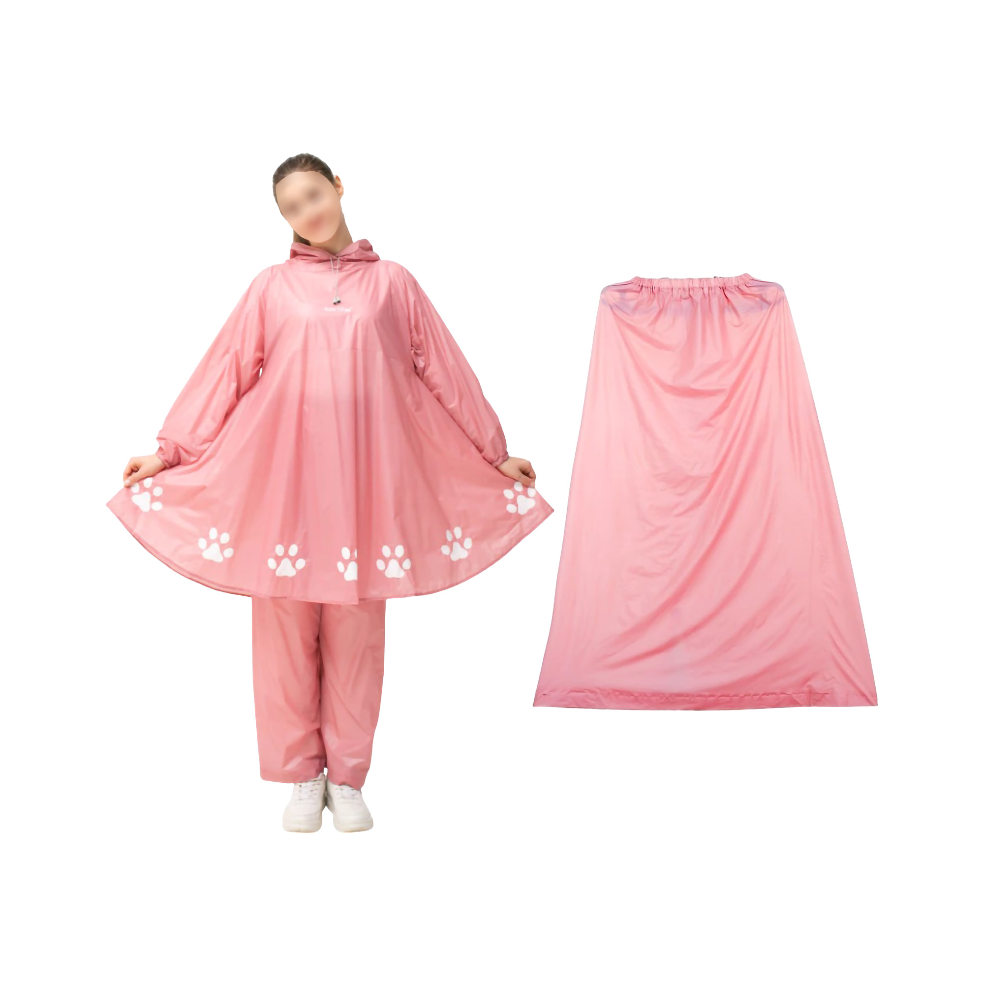 Rain City Jas Hujan 3 in 1 Setelan Poncho + Rok Kitty PInk