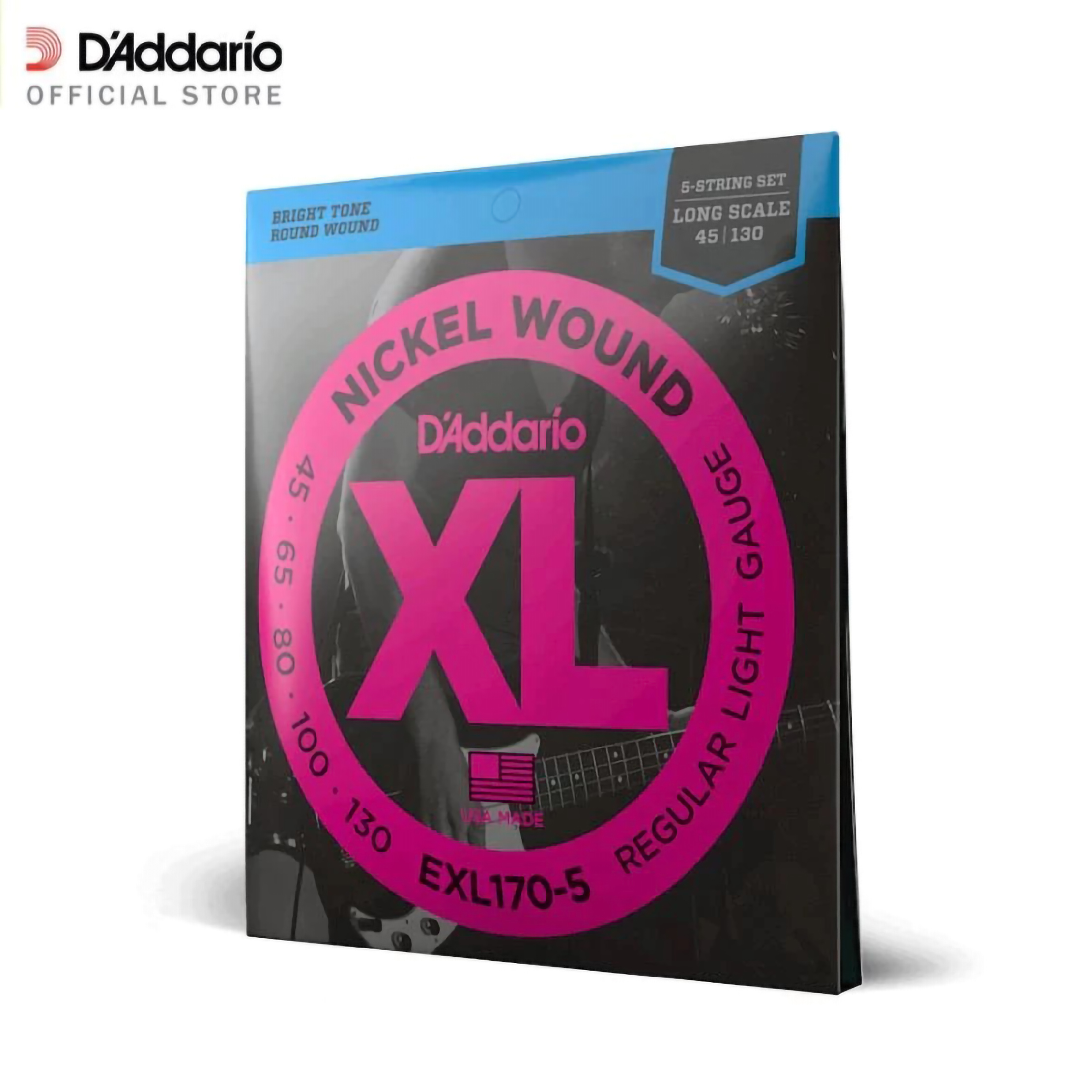 D'Addario Nickel Wound 5-Strings Bass Long Scale 45-130