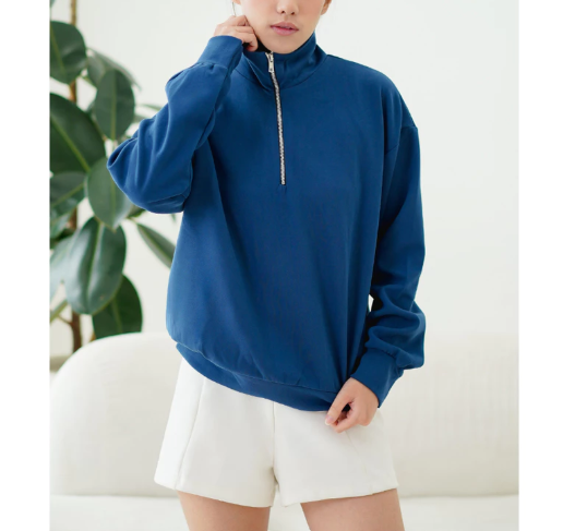  ADA Sweater Zipper Kerah Polo Basic #6A34