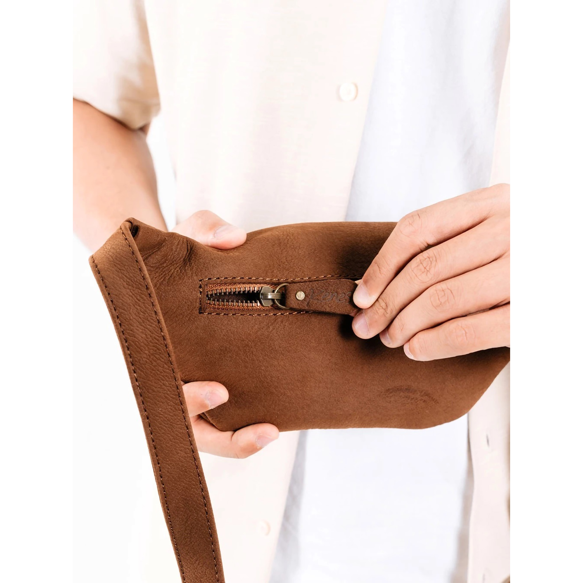 Kenes Leather Waist Bag Kenan Small Brown CH 3