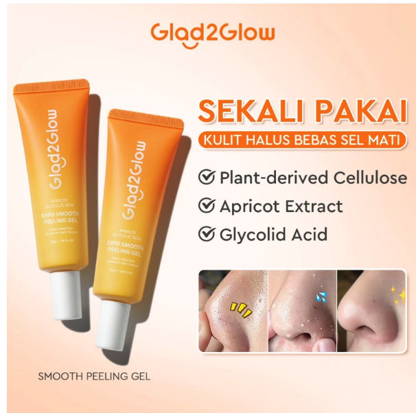 Suntone Wisdom Indonesia Glad2Glow Apricot Glycolic Acid Exfo Smooth Peeling Gel