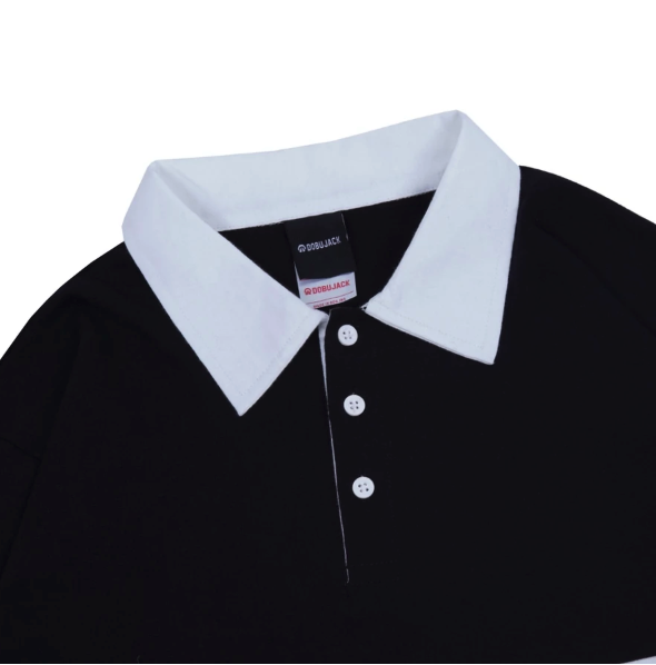 DOBUJACK DOBUJACK Rugby Shirt Hooper White Black Longsleeve