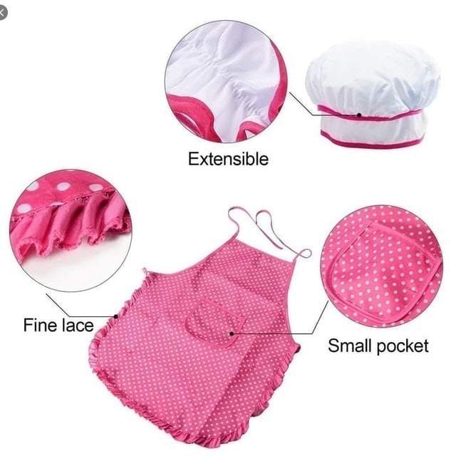  Deluxe Chef Set Pink Apron
