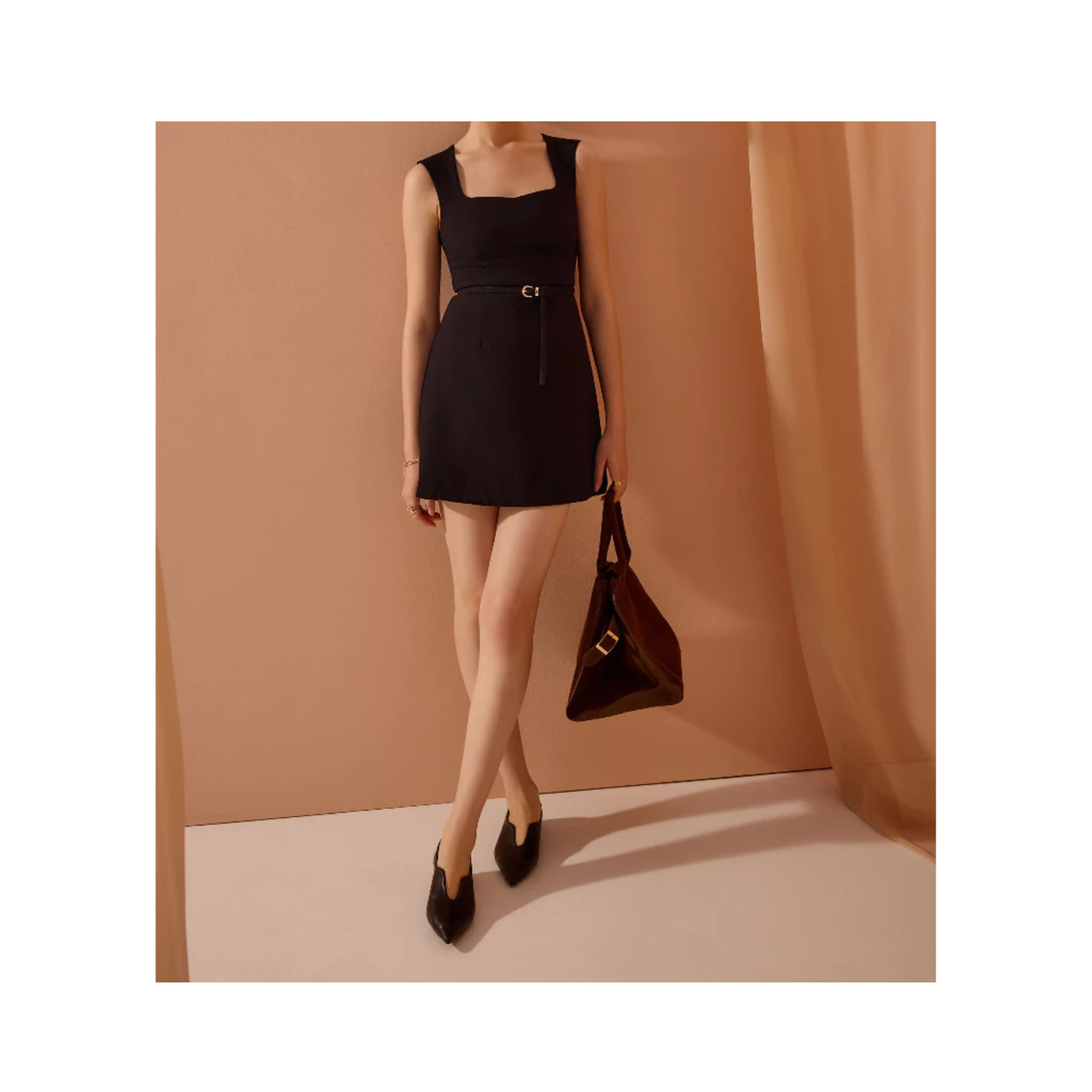 LoveBonito Singapore Love, Bonito Sitti Belted Mini Dress Black