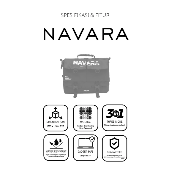  Mr Mads Navara Tas Laptop 3 in 1