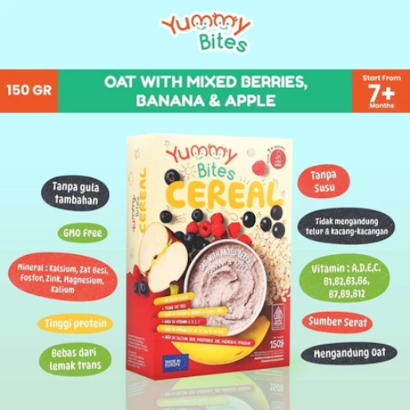 Yummy Bites Cereal Oat Mixed Berry, Pisang & Apel 2