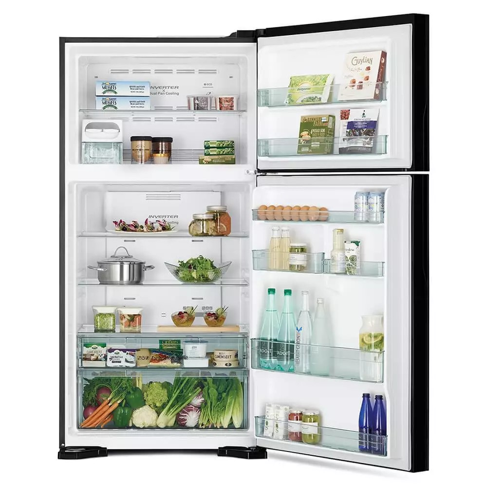 Hitachi Hitachi Kulkas 2 Pintu Besar Inverter 510 Liter  R-V61PGD7 BBK