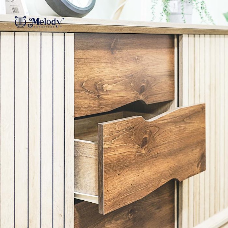 Melody Furniture Laci Buffet Lemari Credenza Japandi Ryuki Sideboard Riviera Eichi 3