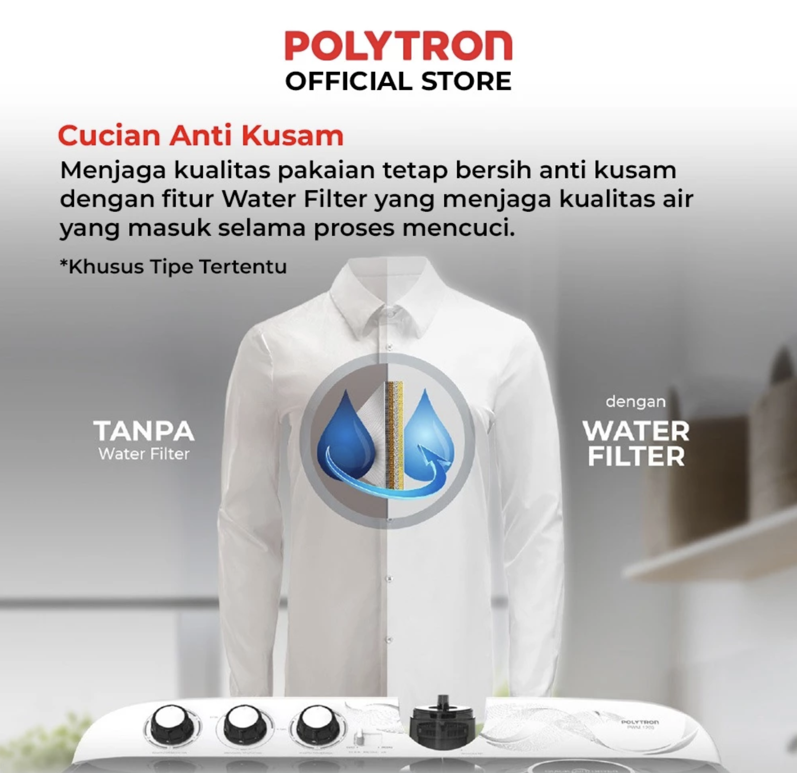 Hartono Istana Teknologi Polytron Mesin Cuci Primadona Giant 2 Tabung 14 kg PWM 1403X