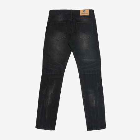  Trondheim Celana Jeans Pria Frey Ripped Lightning Whisker Black Indigo