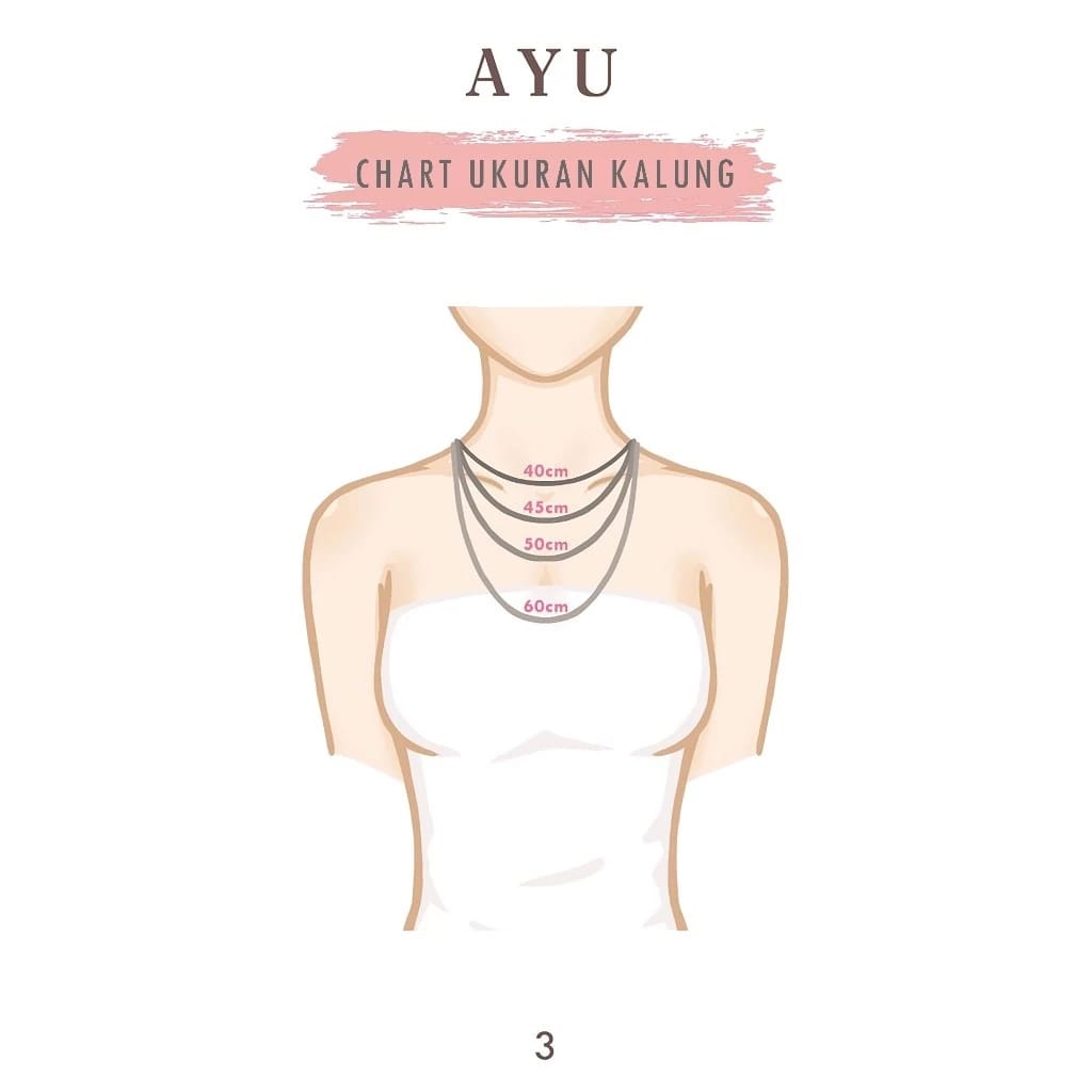 Ayugold Indonesia AyuGold Initial With Mini Bezel Chain Necklace 17k Rose Gold