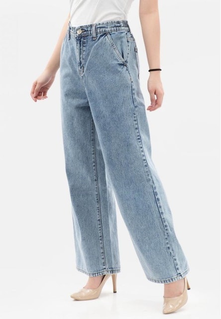 MKY Clothing Elastic Waist Culotte Jeans