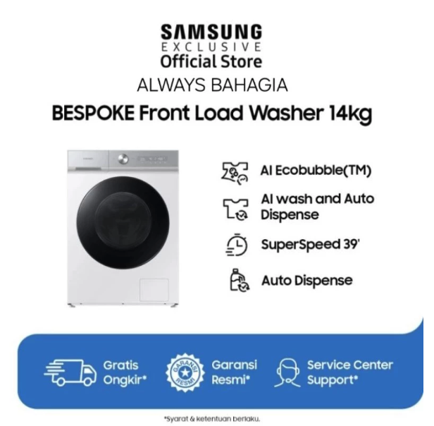 Samsung Electronics Samsung Bespoke AI™ Front-load Washer QuickDrive™ 14kg WW14BB944DGHSE