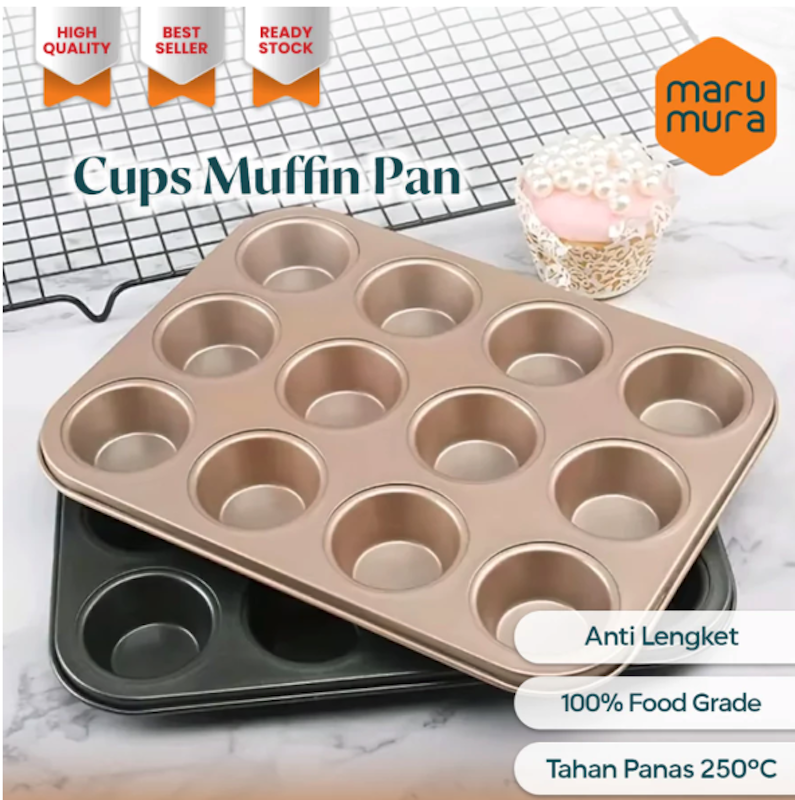 Marumura Bakeware 12 Cup Muffin Pan 2