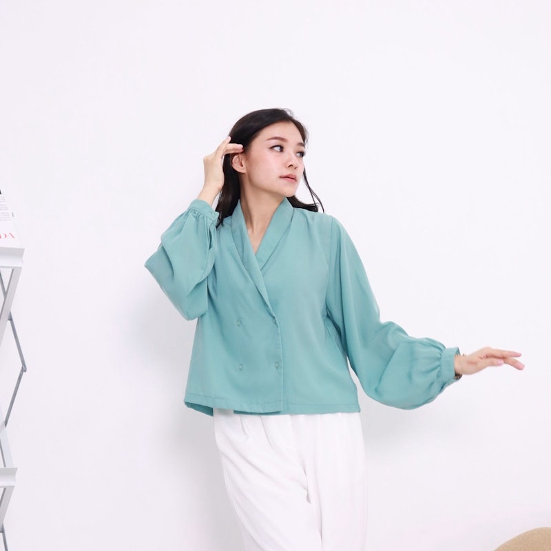 Tiff Crop Blouse Outer 2in1 2