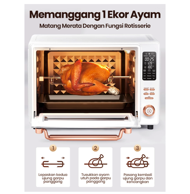 Century Technology Indonesia Mecoo Aesthetic Premium Digital Oven Air Fryer