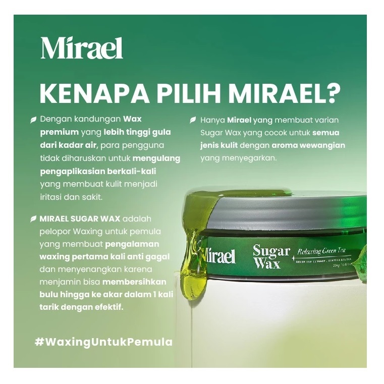 Mirael Natural Indonesia Mirael Relaxing Green Tea Sugar Wax