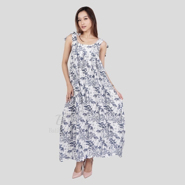 Batik Trusmi Dress Daster Yukensi DWS Mega Mendung