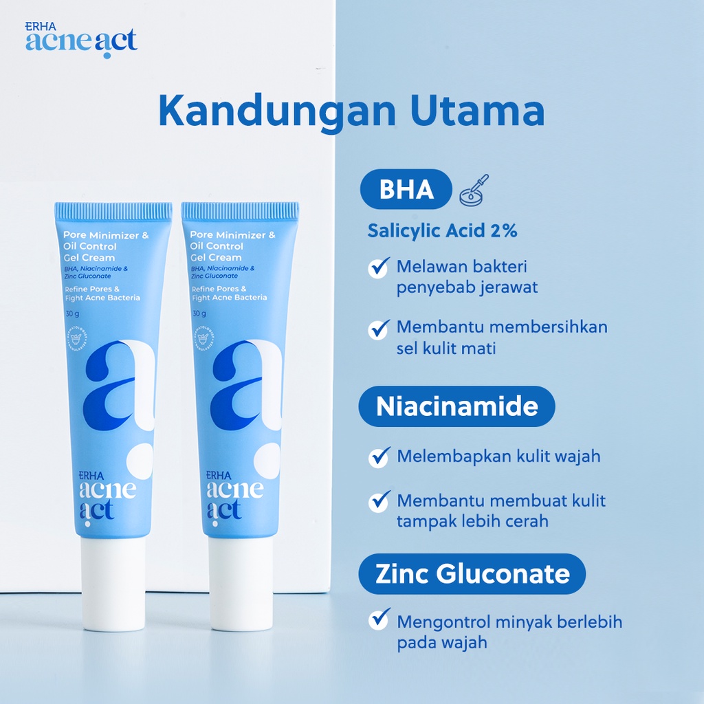 ERHA Clinic Indonesia ERHA Acneact Pore Minimizer & Oil Control Gel Cream