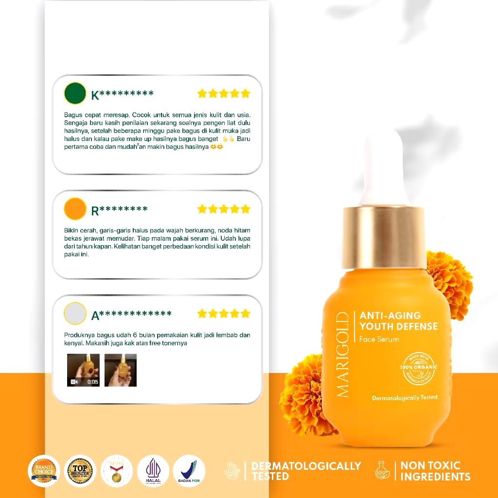 Penta Natural Kosmetindo N'PURE Marigold Anti Aging Youth Defense Face Serum