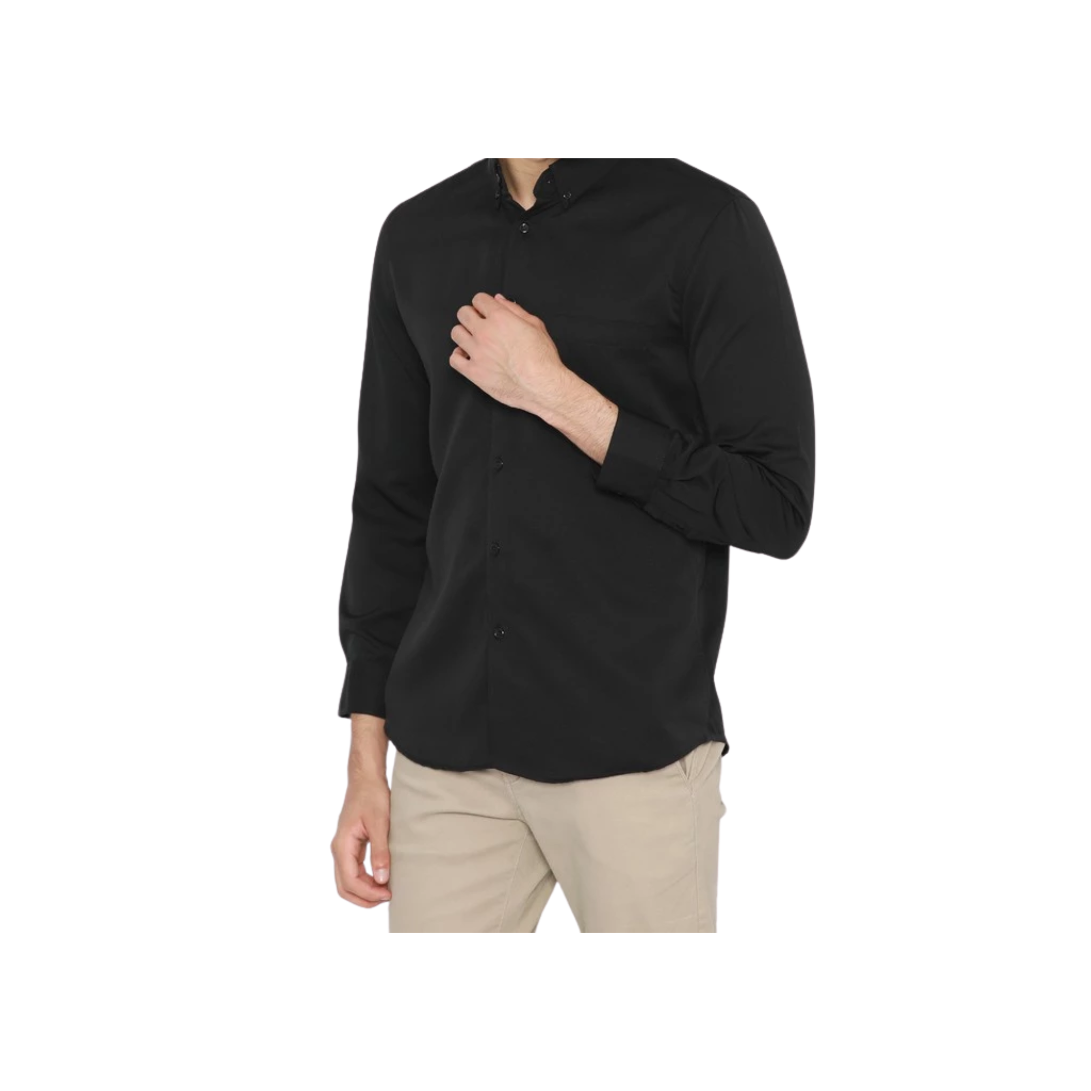 Citra Agung Busana Platini Baju Kemeja Pria Lengan Panjang Polos Polinosic Hitam 66100