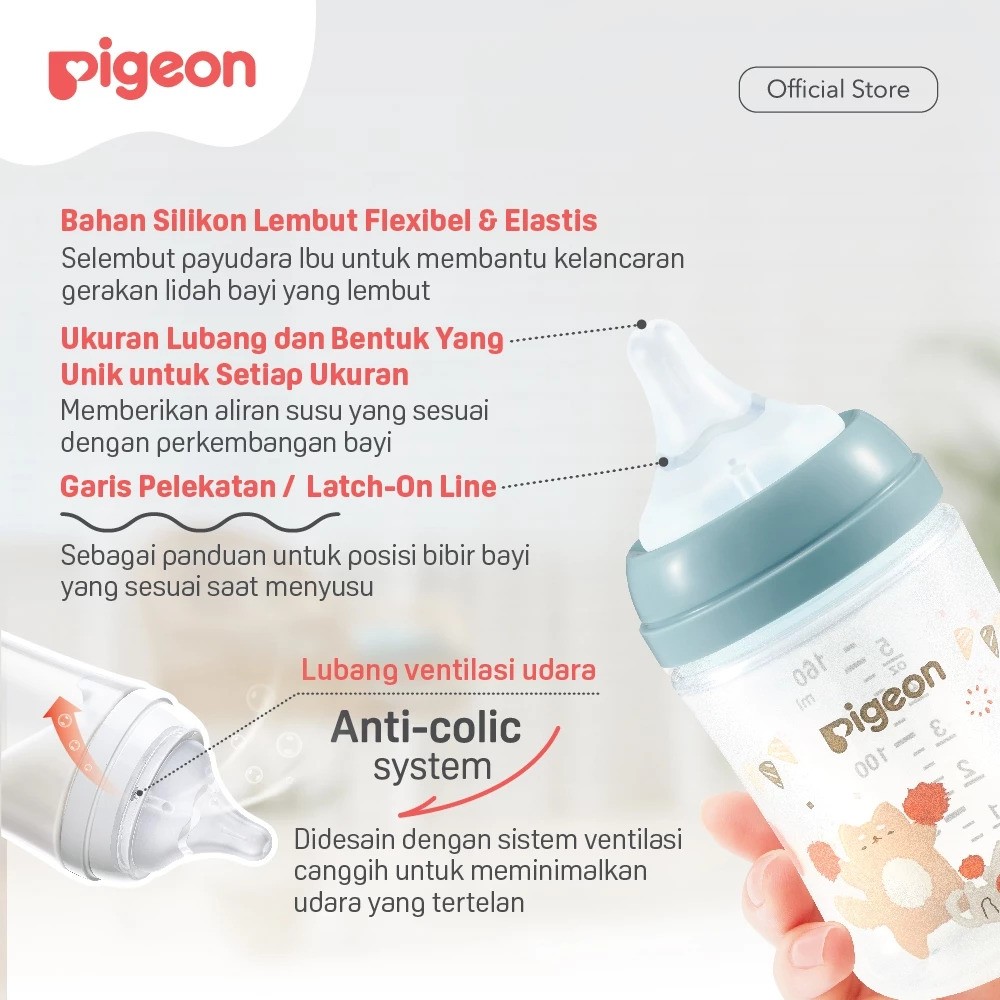 Multi Indocitra Pigeon Botol PP Wide Neck with SofTouch Nipple