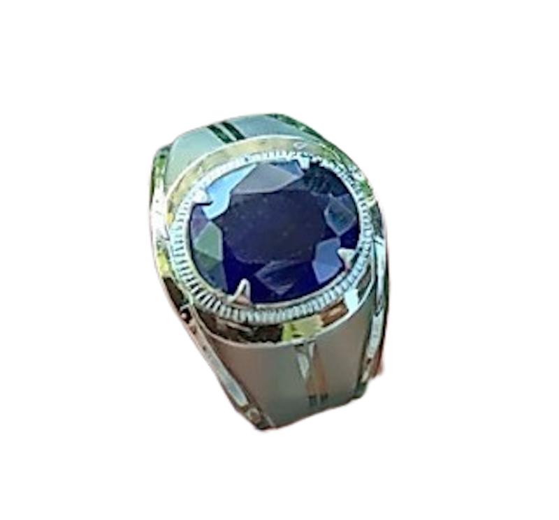 Cincin Batu Natural Safir Royal Blue Cutting Handmade 1