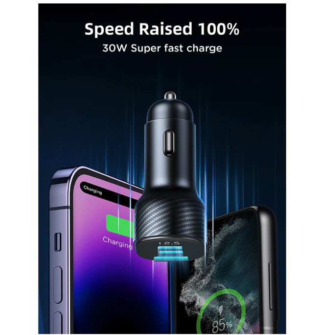 Shenzhen Nito Power Source Technology JOYROOM Car Fast Charger 30W Digital Display  CCD04