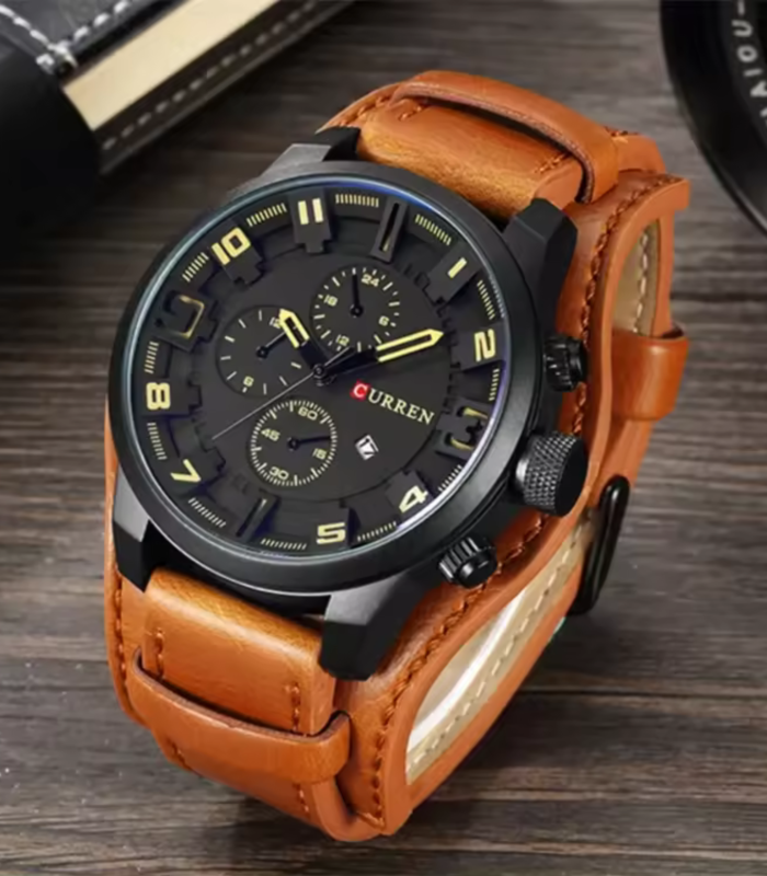 Curren Coffee Brown Leather Men’s Watch 8225