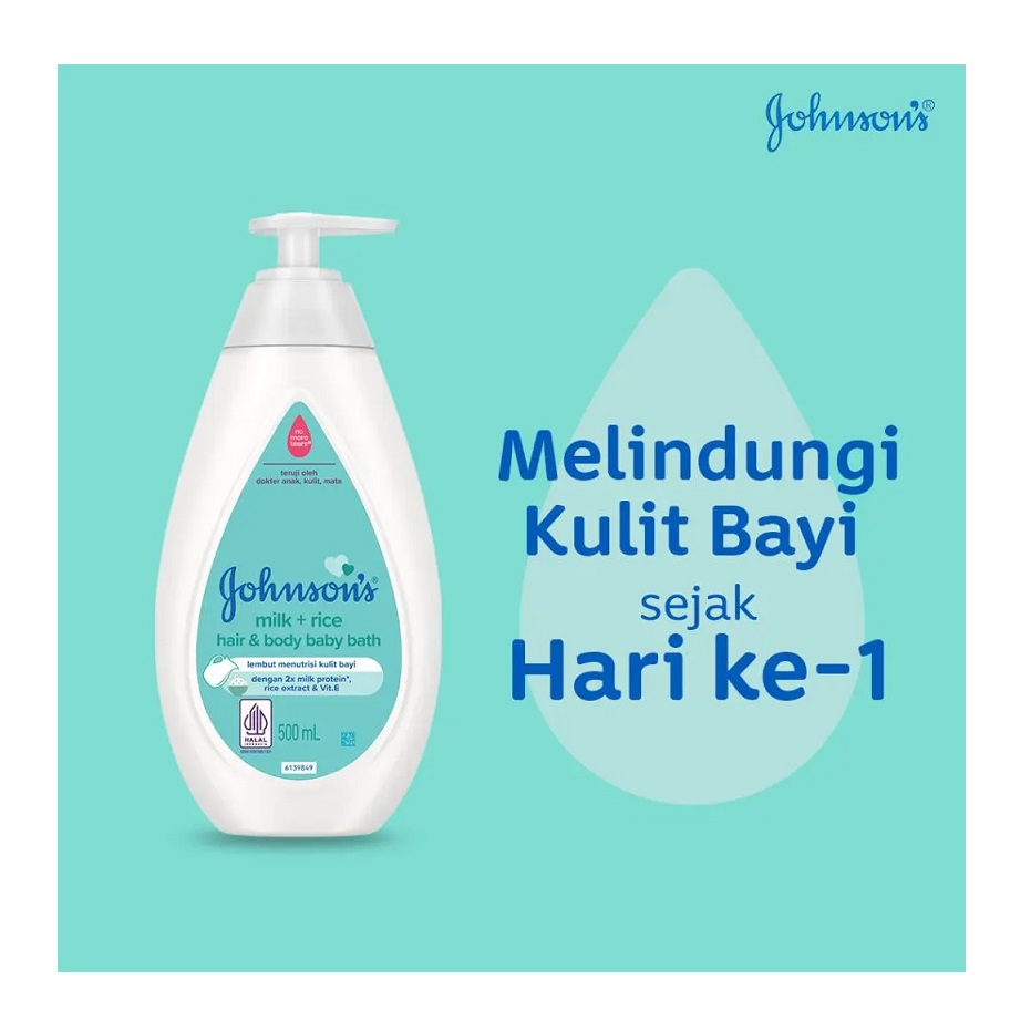 Johnson & Johnson Indonesia Johnson's Baby Milk + Rice Hair & Body Baby Bath