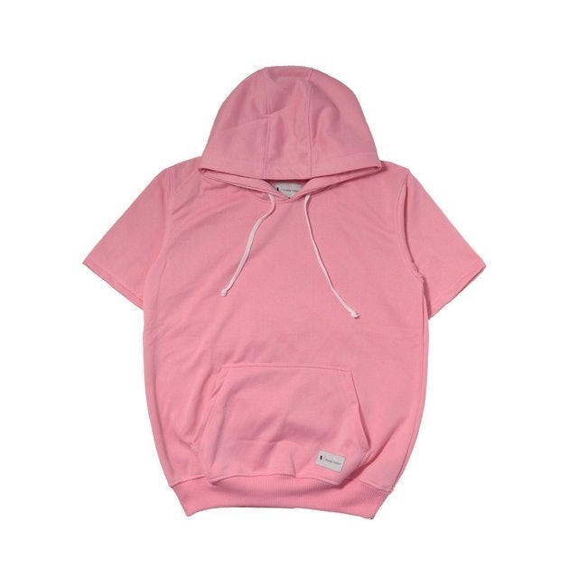 Pullover Hoodie Lengan Pendek - Pink Baby
