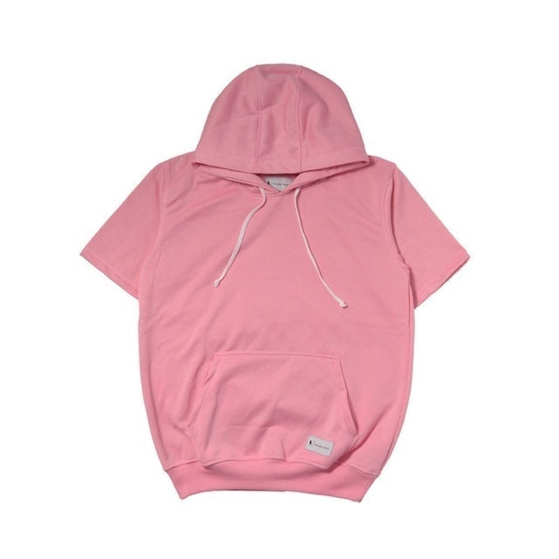 Pullover Hoodie Lengan Pendek - Pink Baby 1