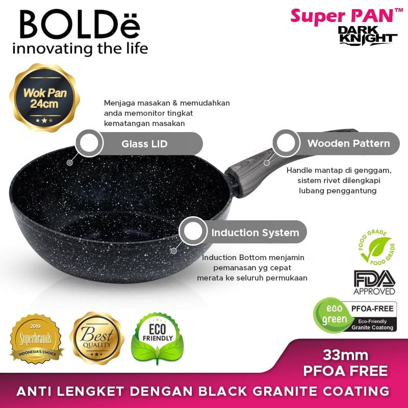 Bolde Inovasi Global BOLDë Super Pan Wok Black 24 cm 