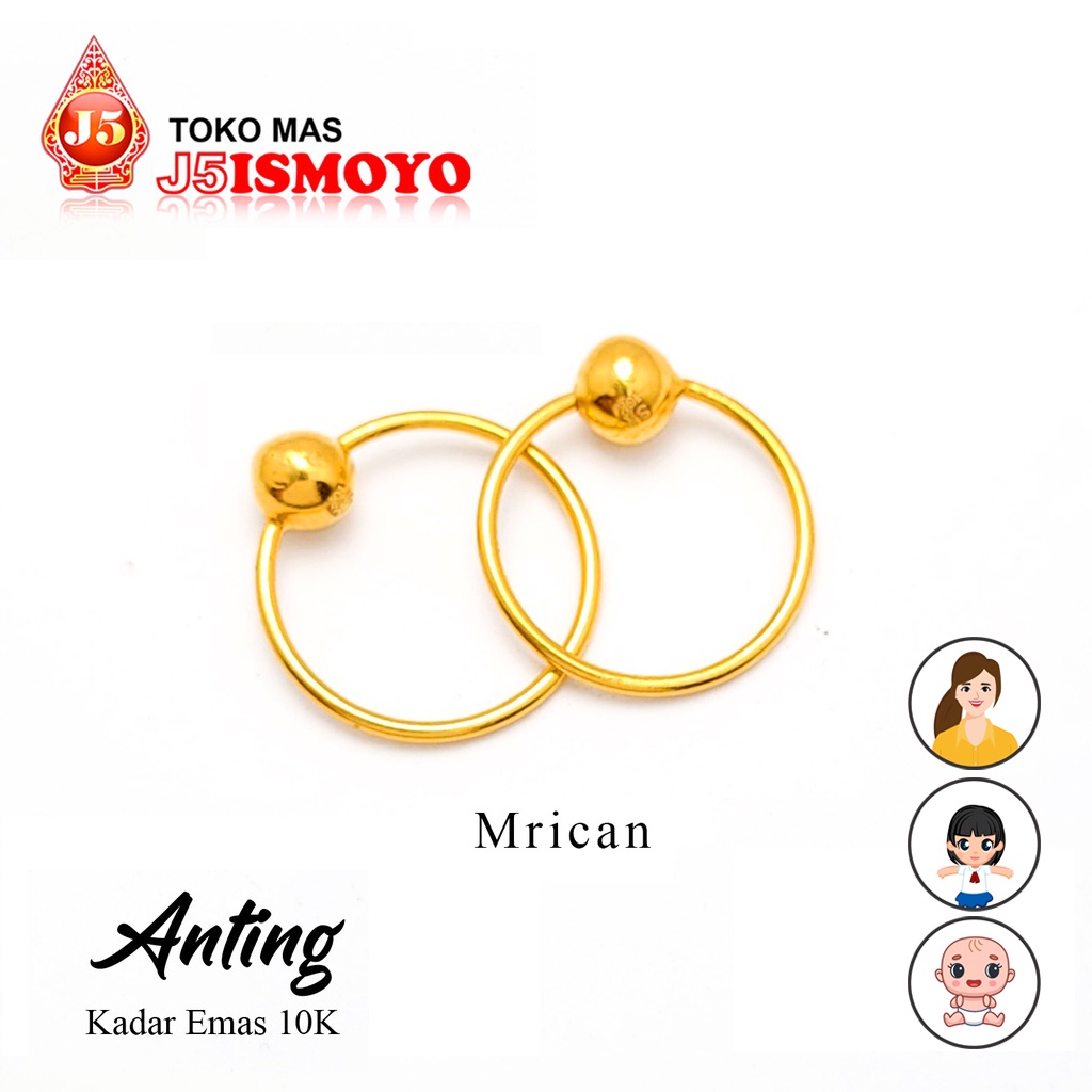  J5 Ismoyo Anting Emas Mrican Baby 10K