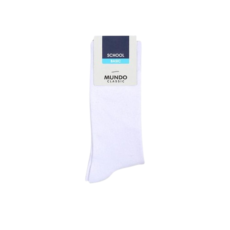 MUNDO School Sock Basic Knee White 1
