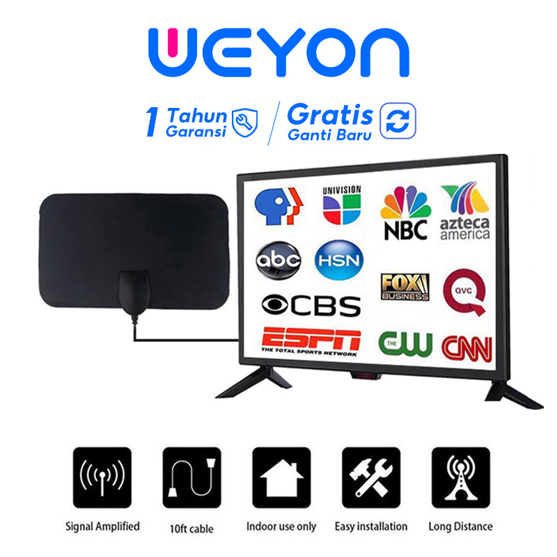 Glisse Indonesia Asia Weyon Antena Ultra-tipis Penguat Sinyal TV Digital Dalam Ruangan