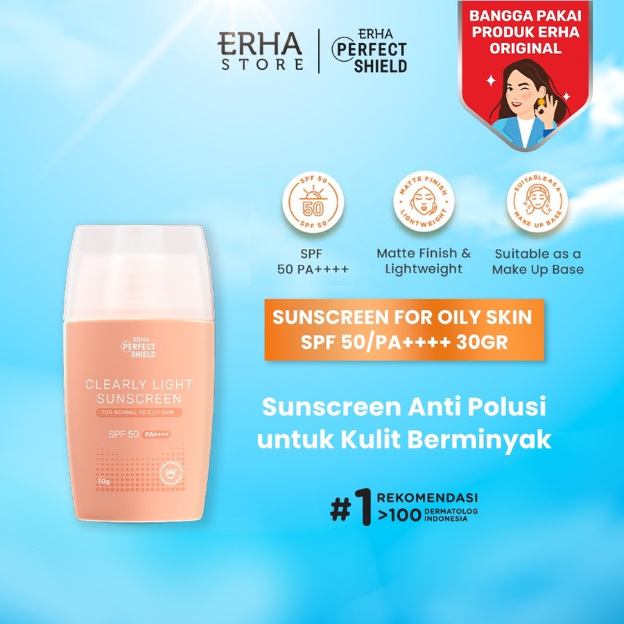 ERHA Clinic Indonesia ERHA Perfect Shield Clearly Light Sunscreen SPF 50 PA++++