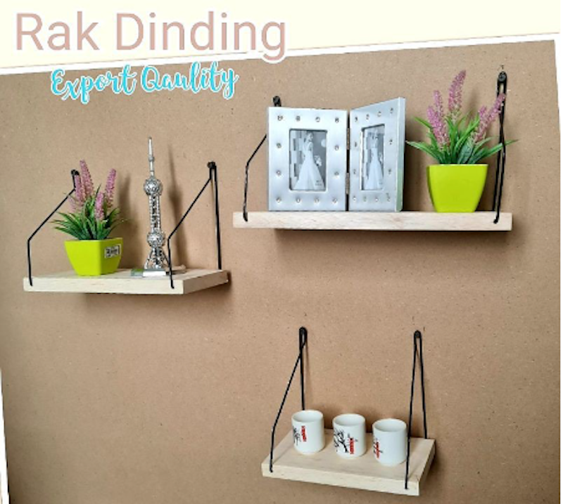 Rak Dinding Kayu Besi 4