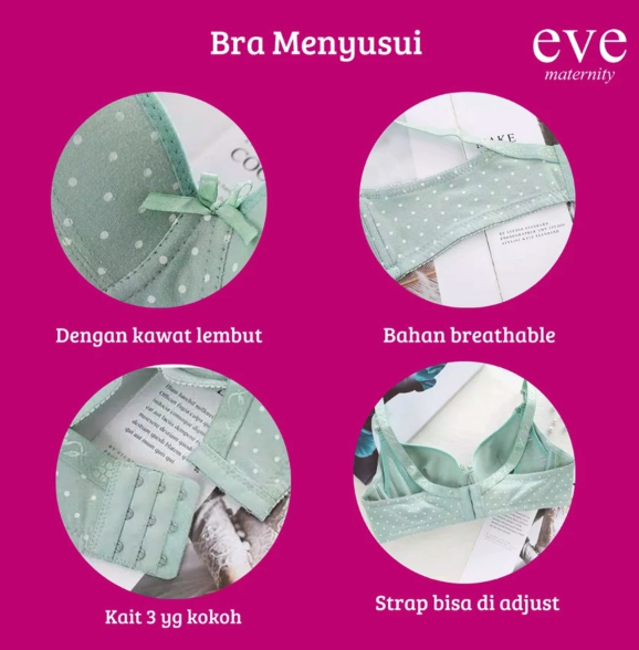  Eve Maternity Full Cup Wired Polkadot Nursing Bra BH163