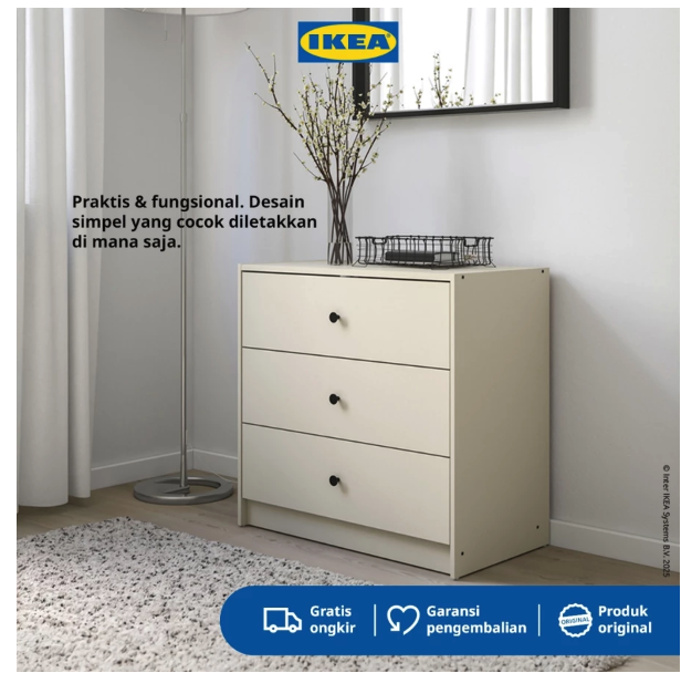 IKEA GURSKEN Lemari 3 Laci Minimalis 2