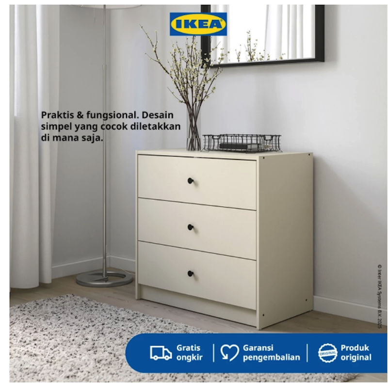 IKEA GURSKEN Lemari 3 Laci Minimalis 2